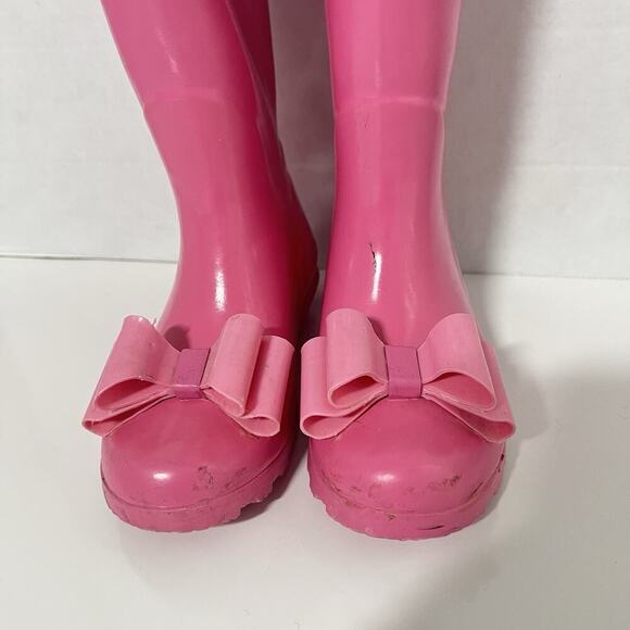 Joyfolie Girls Size 13 Molly Rain Boots Pink Bow - Picture 2 of 11